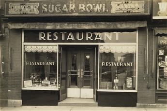 (BARS, GRILLS, RESTAURANTS, AND LIQUOR STORES--LIQUOR LICENSE) Suite of 48 photographs depicting storefronts and interiors of liquor su